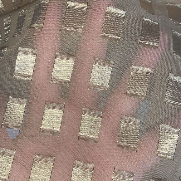 Vintage 90’s Gold Sheer Long Sleeve Button Down Shirt with Matching Gold Sleevel - Picture 6 of 13